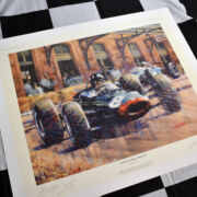 limited edition print of Graham Hill at Monaco Grand Prix on 10th May 1964 driving a BRM P261, by Juan Carlos Ferrigno