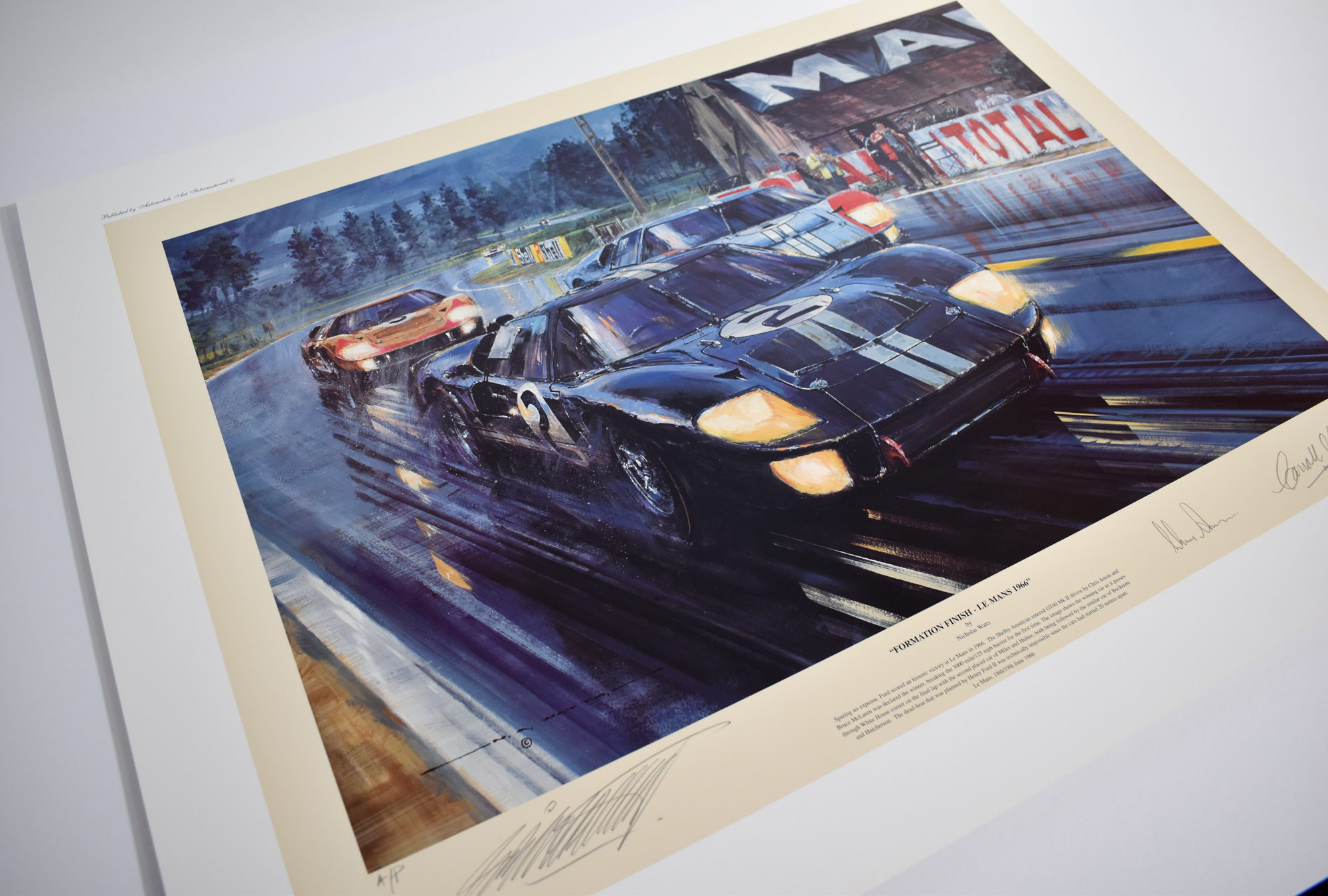 Ford GT40 scores historic victory at Le Mans 1966, limited edition print by Nicholas Watts