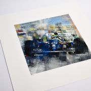 Limited Edition giclee print by Joff Carter of Ayrton Senna at his last race in San Marino 1994