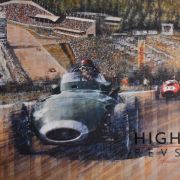 painting of Tony Brooks driving his Vanwall to win the 1958 Belgian Grand Prix, by Juan Carlos Ferrigno