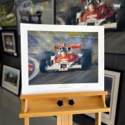 DEFENDING CHAMPION – James Hunt McLaren Tribute – Original Painting & Art Prints by Paul Dove