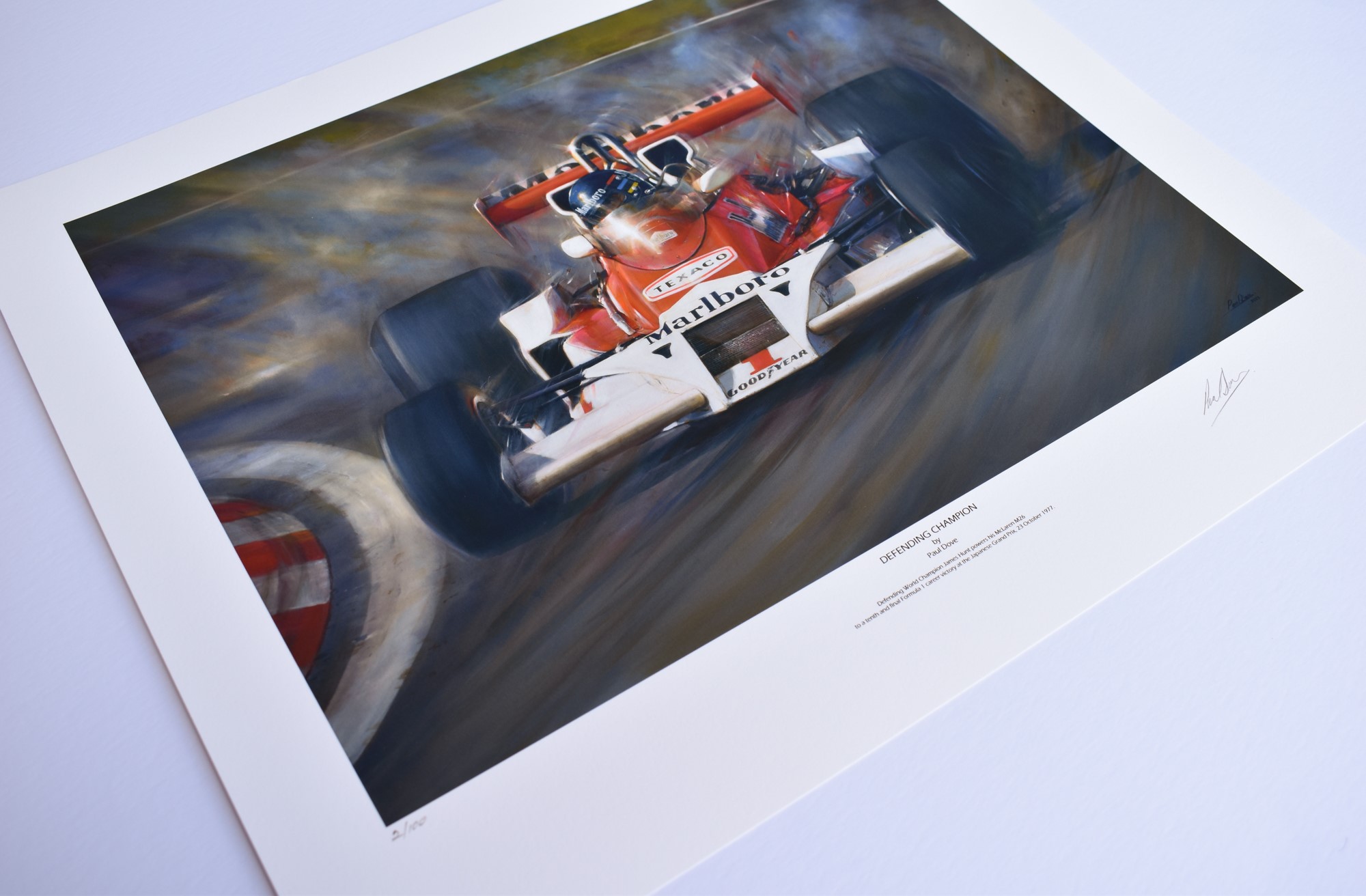 DEFENDING CHAMPION – James Hunt Tribute – Limited Edition Print by Paul Dove
