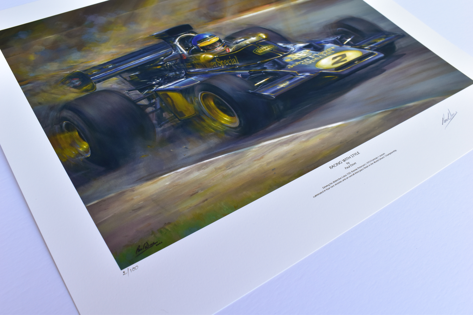 RACING WITH STYLE – Ronnie Peterson Tribute – Limited Edition Print by Paul Dove