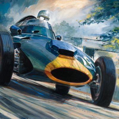 Full Tilt – Stirling Moss Vanwall 1958 Original Painting by Keith Burns