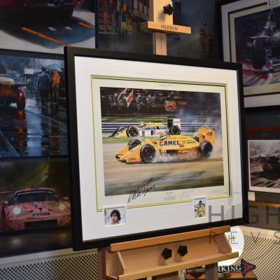 TRIPLE CHAMPION – Ayrton Senna Original Autograph Framed Art Print – Nicholas Watts