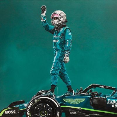 Sebastian Vettel 2022 Original Painting – James Stevens