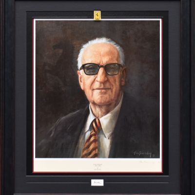 Enzo Ferrari Portrait, Limited Edition Print by Alan Fearnley