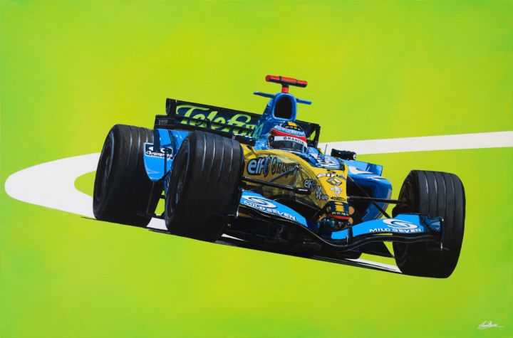 Poster Renault Formule 1 - Champion 2005 - Alonso 80x60cm - Équipement auto