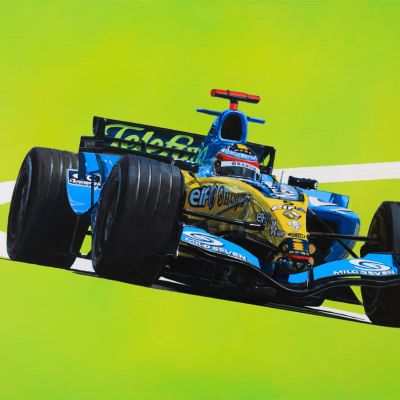 Fernando Alonso 2005 F1 Original Painting by James Stevens