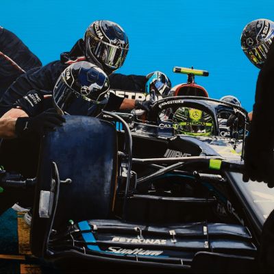 Lewis Hamilton 2023 F1 Original Painting by James Stevens