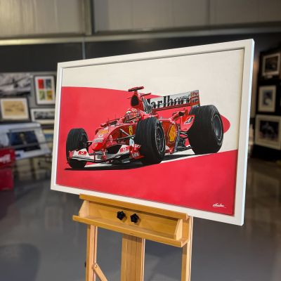 Michael Schumacher Ferrari 2004 Original Painting by James Stevens