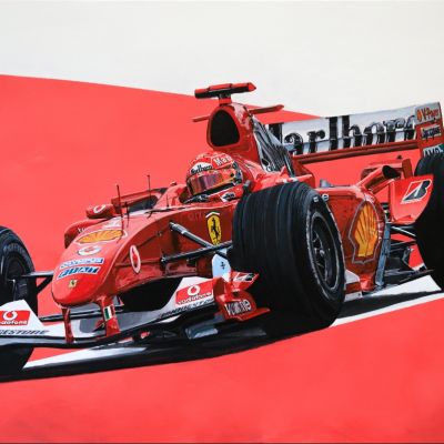 Michael Schumacher Ferrari 2004 Original Painting by James Stevens