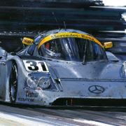 Schumacher at Le-Mans, a giclee image of an original painting by Nicholas Watts.