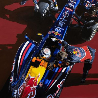 Sebastian Vettel 2012 Original Painting by James Stevens