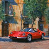 Your Carriage Awaits Ferrari Dino Fine Art Motorsport Print by Nicholas Watts