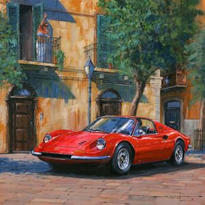 Your Carriage Awaits, Ferrari Dino – Limited Edition Print by Nicholas Watts
