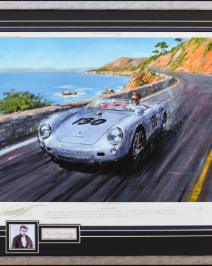 THE LITTLE BASTARD – James Dean Autograph, Porsche 550 Spyder – Framed Art Print by Nicholas Watts