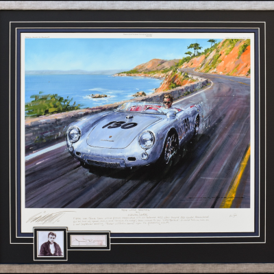 THE LITTLE BASTARD – James Dean Autograph, Porsche 550 Spyder – Framed Art Print by Nicholas Watts