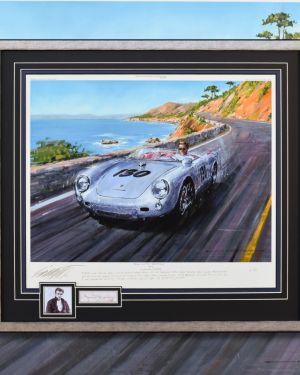 THE LITTLE BASTARD – James Dean Autograph, Porsche 550 Spyder – Framed Art Print by Nicholas Watts