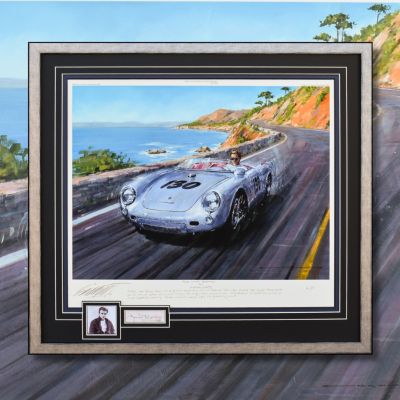 THE LITTLE BASTARD – James Dean Autograph, Porsche 550 Spyder – Framed Art Print by Nicholas Watts