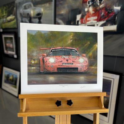 THE PINK PIG – Porsche 911 RSR – 2018 Le Mans GTE-Pro Class Art Prints by Paul Dove