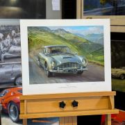 CHASING GOLD – James Bond Aston Martin DB5 – Original Painting & Art Prints by Paul Dove
