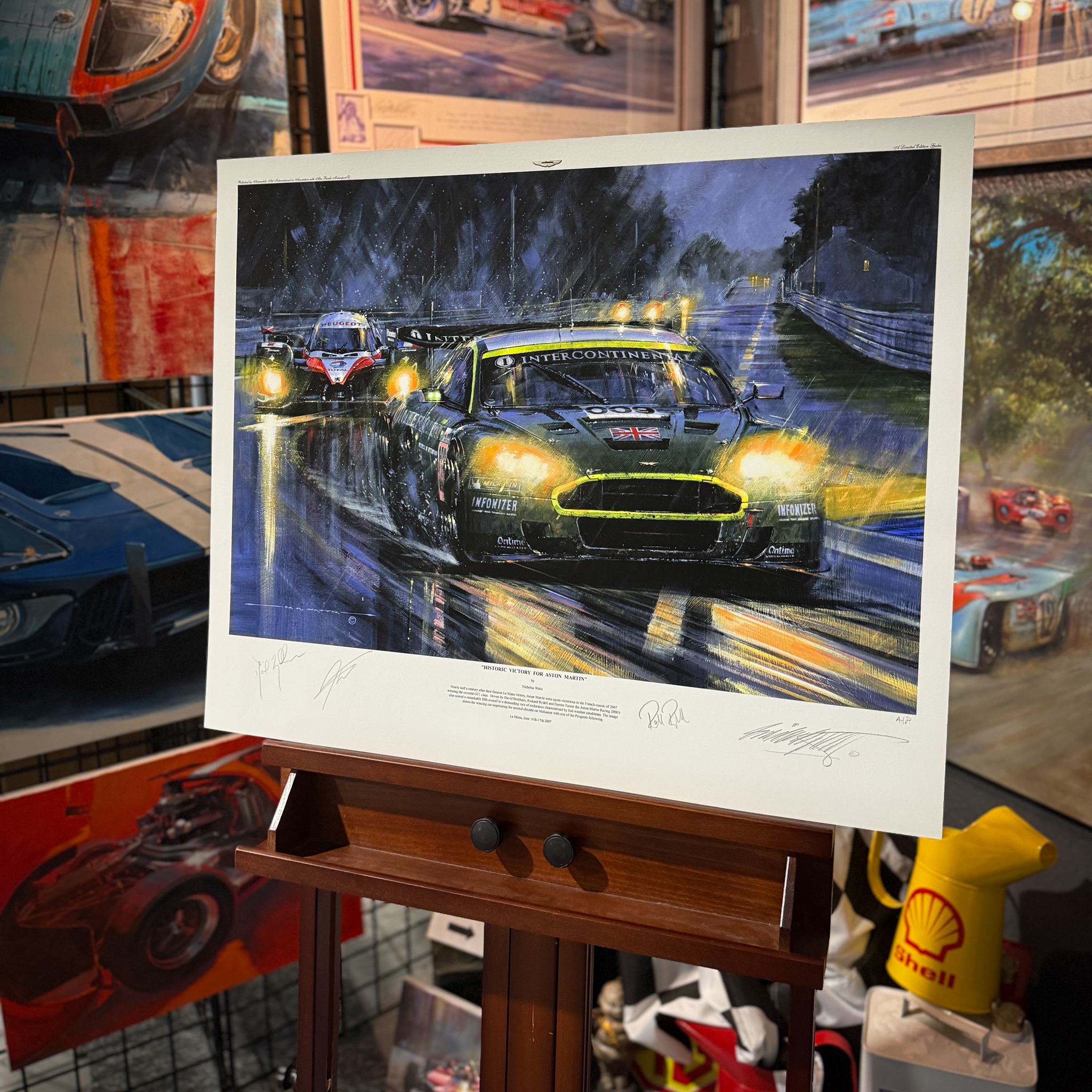 HISTORIC VICTORY FOR ASTON MARTIN – Le Mans 2007 – DBR9 Limited Art Prints by Nicholas Watts