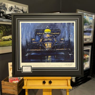 MAIDEN VICTORY – Ayrton Senna Autograph Framed Art Print by Nicholas Watts