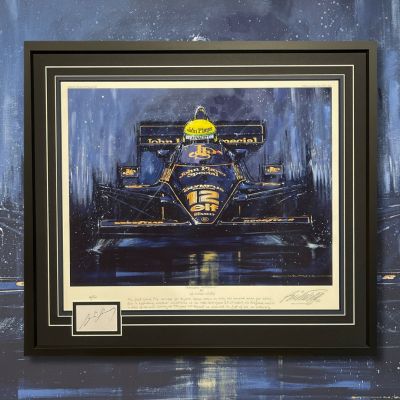 MAIDEN VICTORY – Ayrton Senna Autograph Framed Art Print by Nicholas Watts